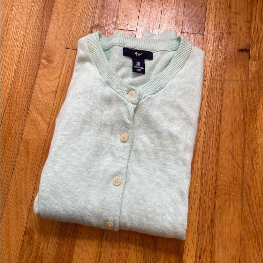 Gap Cotton Cardigan Women’s XL Mint Green Fine Knit Sweater Fall Layering - Picture 10 of 10